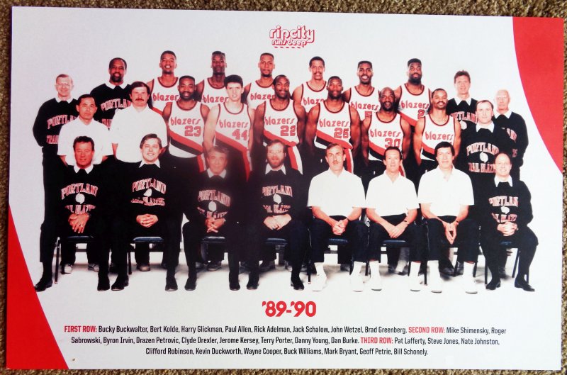 Image 1 of Portland Blazers 89-90 91-92 Finals POSTER 25Handout DRAZEN PETROVIC Rookie SGA