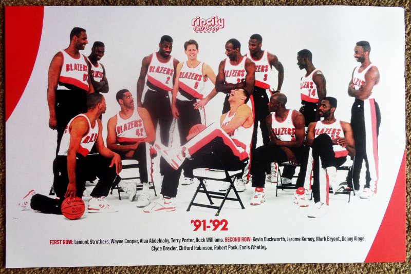 Image 2 of Portland Blazers 89-90 91-92 Finals POSTER 25Handout DRAZEN PETROVIC Rookie SGA