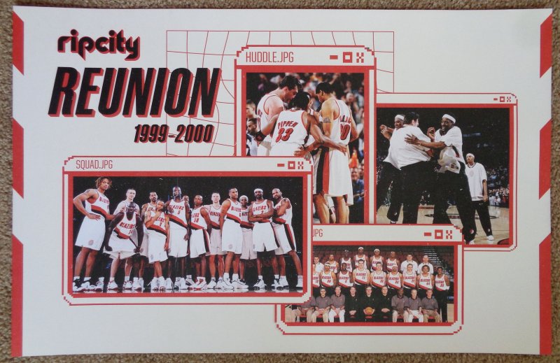 Image 1 of Portland Blazers POSTER 1999-2000 Reunion Handout Arvydas Sabonis Trailblazers