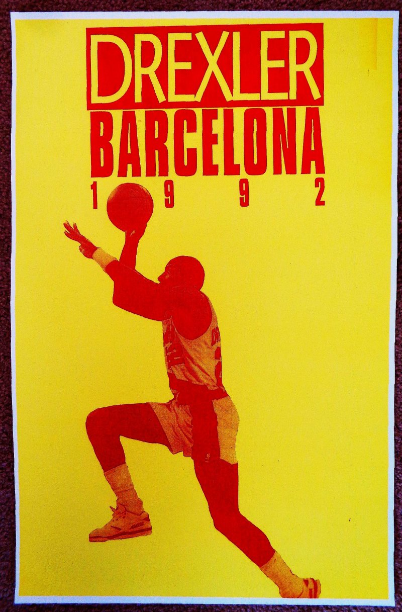 Drexler CLYDE DREXLER Blazers POSTER 92 Barcelona DreamTeam Portland Trailblazer