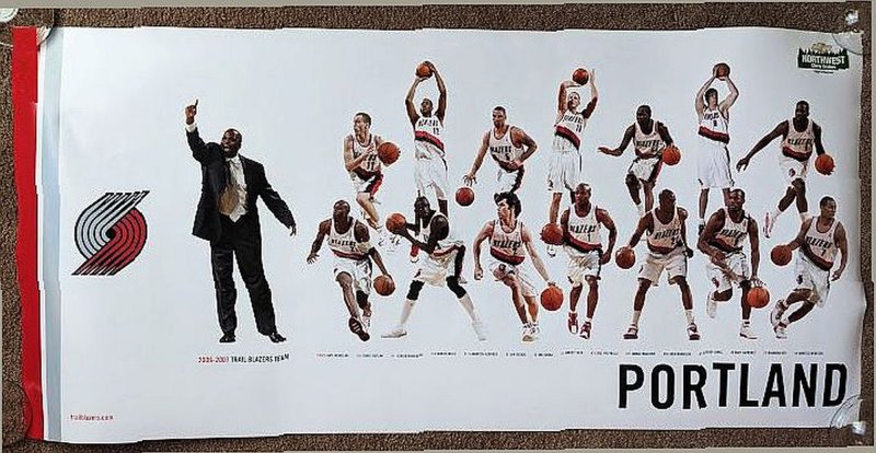 Image 1 of Portland Trailblazers 2006-07 / 1976-77 Champs TEAM POSTER Handout Blazers SGA
