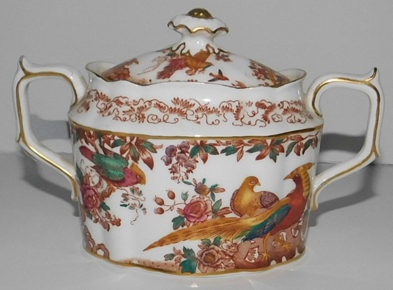 Image 1 of Royal Crown Derby Olde Avesbury Sugar Bowl Vintage Peacock Brown Bone China