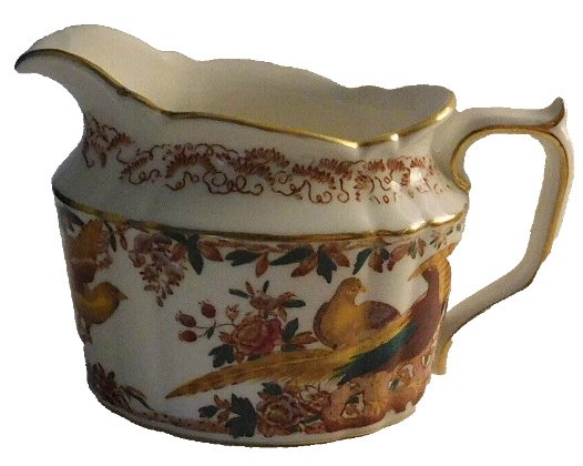 Image 0 of Royal Crown Derby Olde Avesbury Creamer Vintage Peacock Brown Bone China