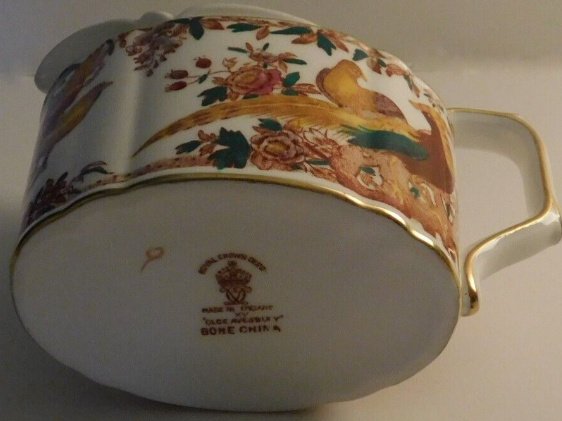 Image 2 of Royal Crown Derby Olde Avesbury Creamer Vintage Peacock Brown Bone China