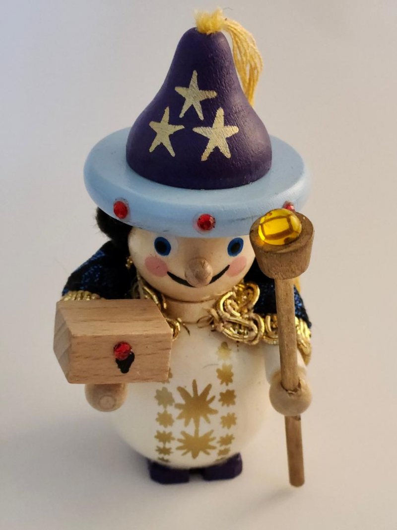 Steinbach Christmas Ornament Wooden Wizard Ornament Vintage Wood Decor