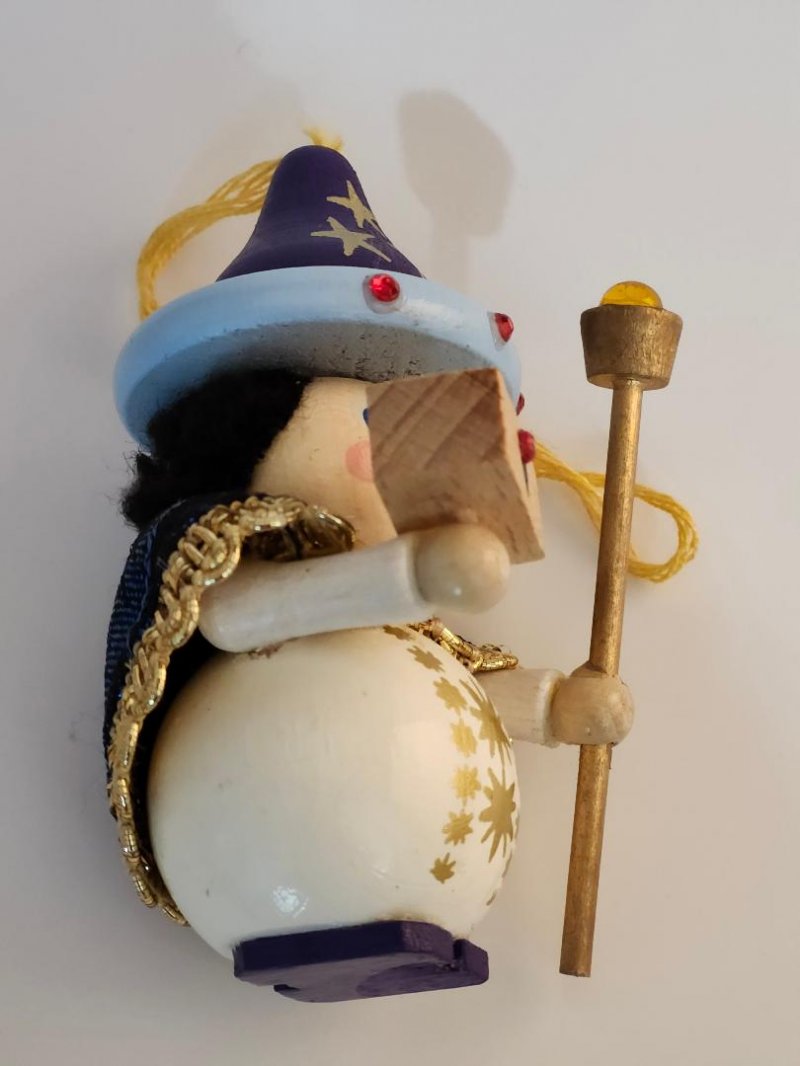 Image 2 of Steinbach Christmas Ornament Wooden Wizard Ornament Vintage Wood Decor