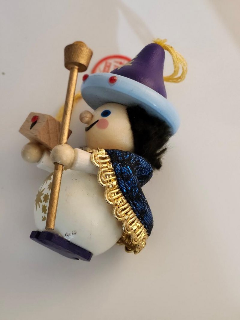 Image 4 of Steinbach Christmas Ornament Wooden Wizard Ornament Vintage Wood Decor