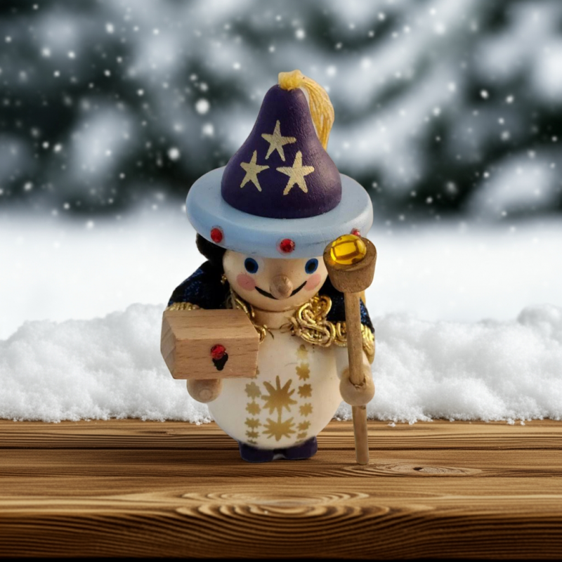 Image 0 of Steinbach Christmas Ornament Wooden Wizard Ornament Vintage Wood Decor