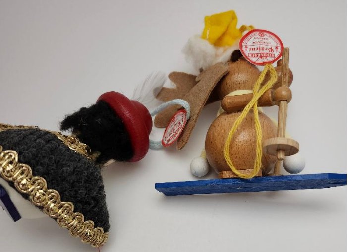 Image 5 of Steinbach Christmas Ornament Lot Wooden Soldier Deer Ornament Vintage Wood Decor