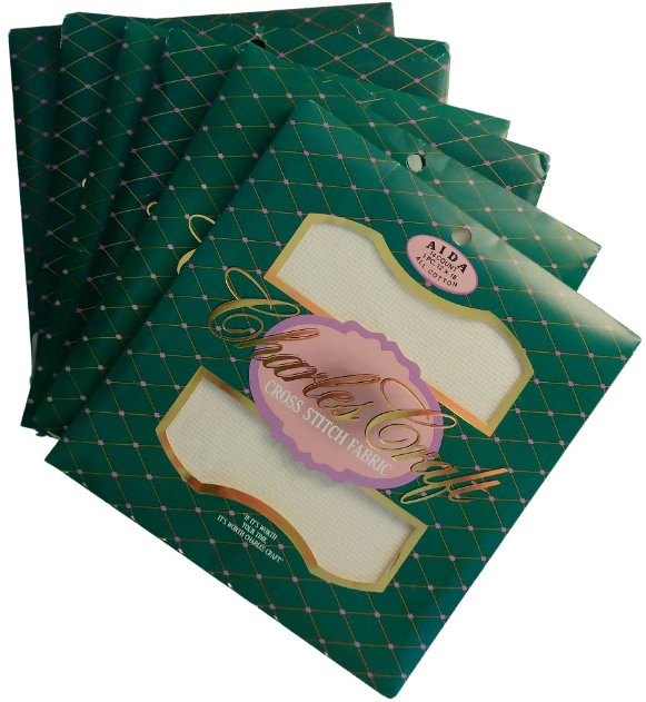 Charles Craft 14 18 Count Cross Stitch Fabric White Pink Blue Off White Lot