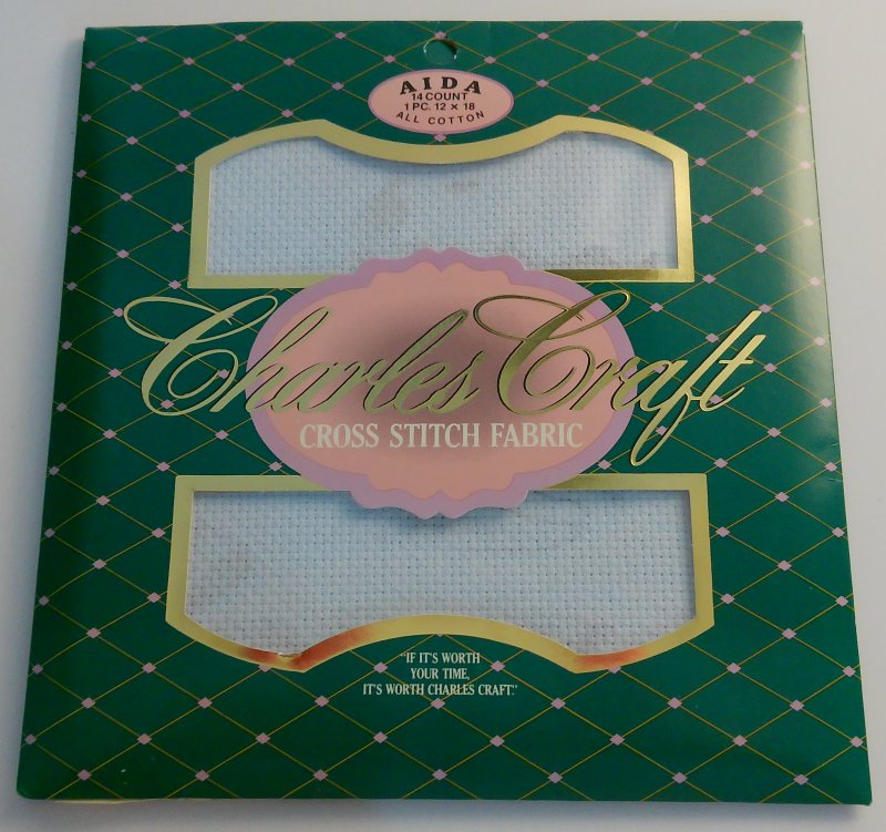 Image 2 of Charles Craft 14 18 Count Cross Stitch Fabric White Pink Blue Off White Lot