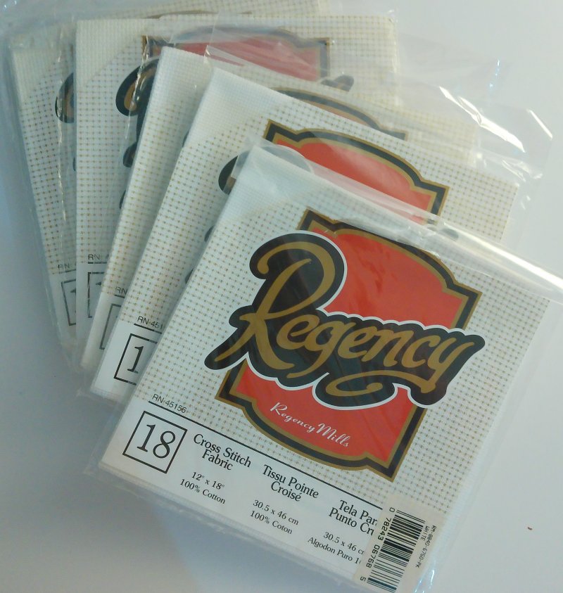 Regency Mills Cross Stitch Fabric 12 by 18 White Cotton Fabric Crafting Lot