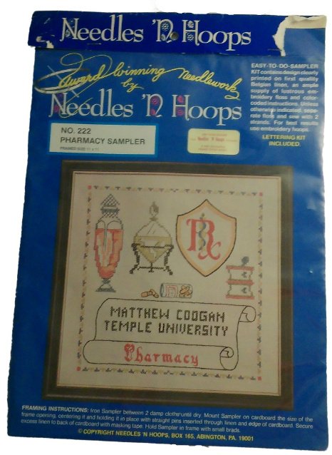 Needles N Hoops Pharmacy Sample Needlework Craft Cross Stitch Kit 222 Drug Store
