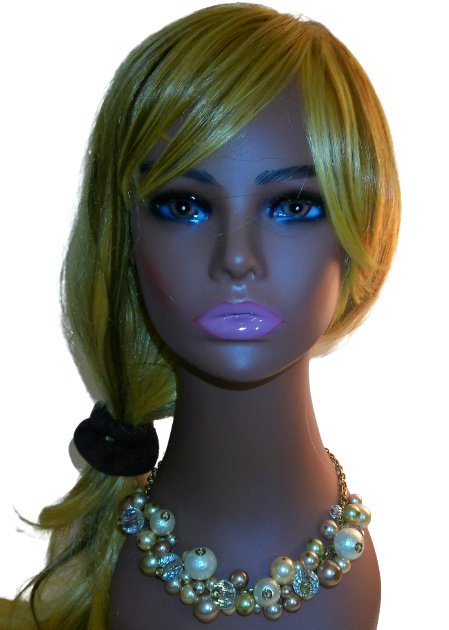 Image 1 of Lenora Dame Chunky Pearl Necklace Gold Tone 16