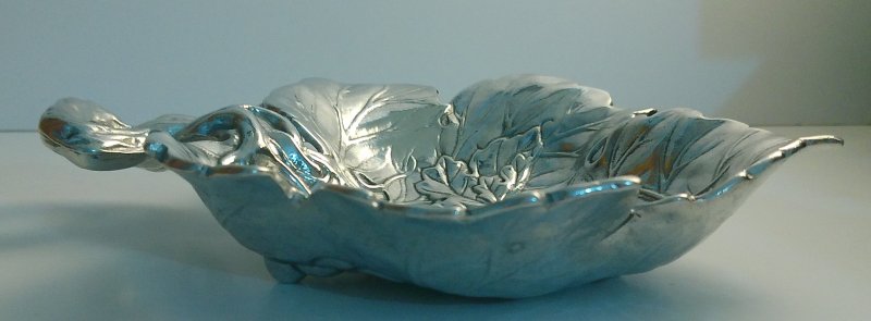 Image 4 of Arthur Court Small Grape Leaf Shape Serving Tray Holder 1993 Vintage