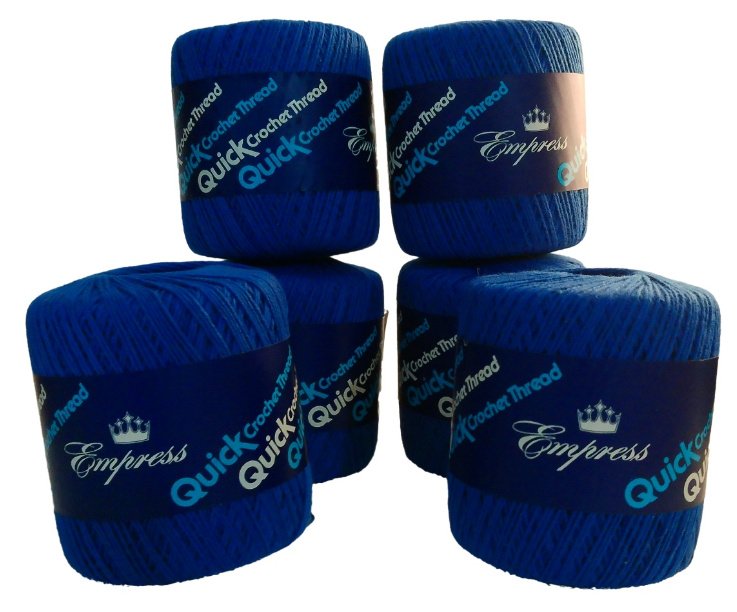 Empress Quick Crochet Thread Blue Knitting Thread Crafts Crafting Lot of 6