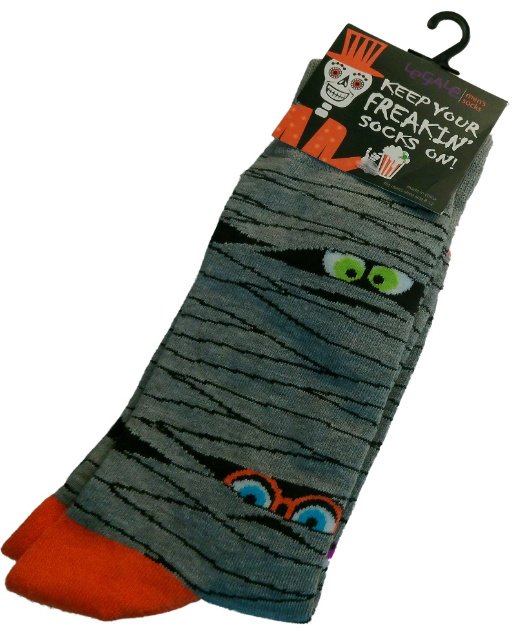 Mens Novelty Halloween Socks Sz 8 to 12 Keep Your Freakin Socks On Eyeballs