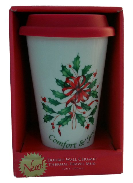 Lenox Ceramic Thermal Mug Christmas Holiday Gift Giving Comfort & Joy 12 fl oz