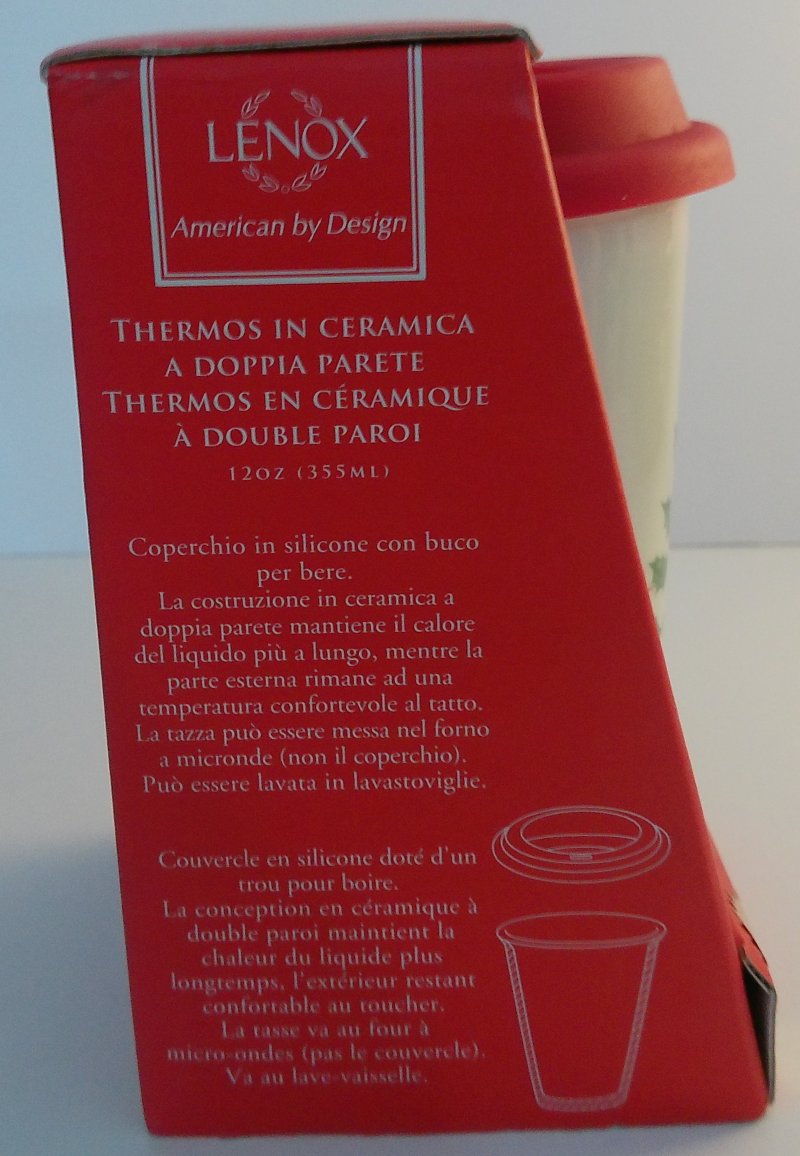 Image 1 of Lenox Ceramic Thermal Mug Christmas Holiday Gift Giving Comfort & Joy 12 fl oz