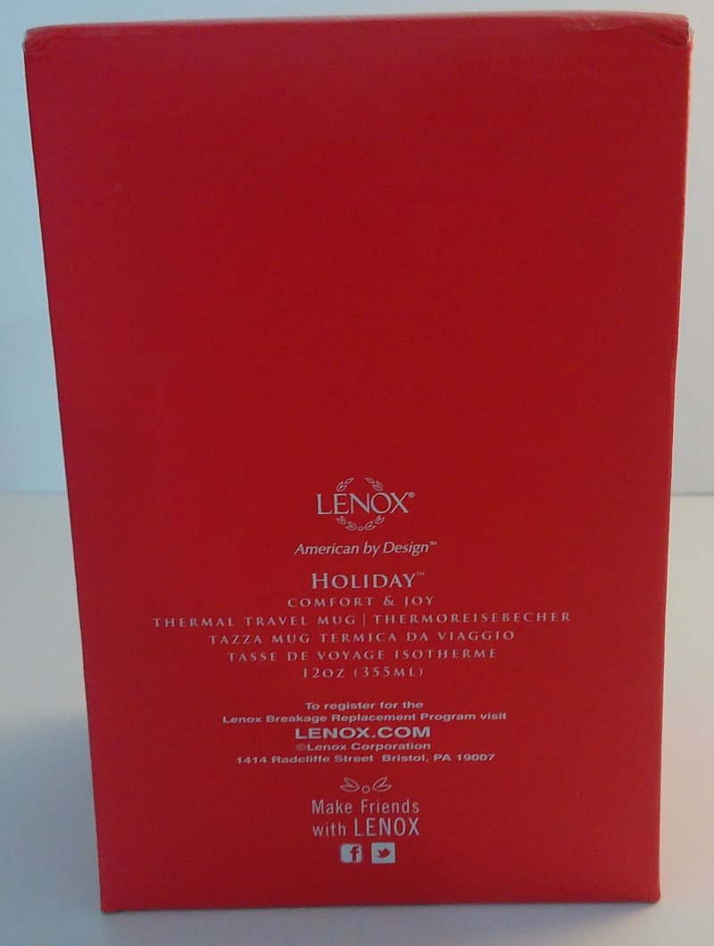 Image 2 of Lenox Ceramic Thermal Mug Christmas Holiday Gift Giving Comfort & Joy 12 fl oz