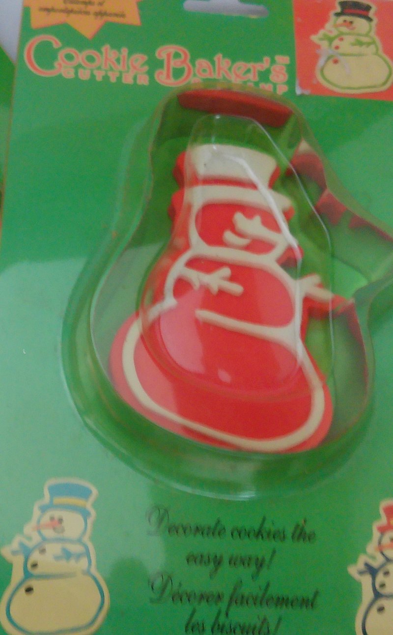 Image 1 of Christmas Cookie Cutter Stamps Tin Metal Stamps for Baking Frosty Snowman Tree
