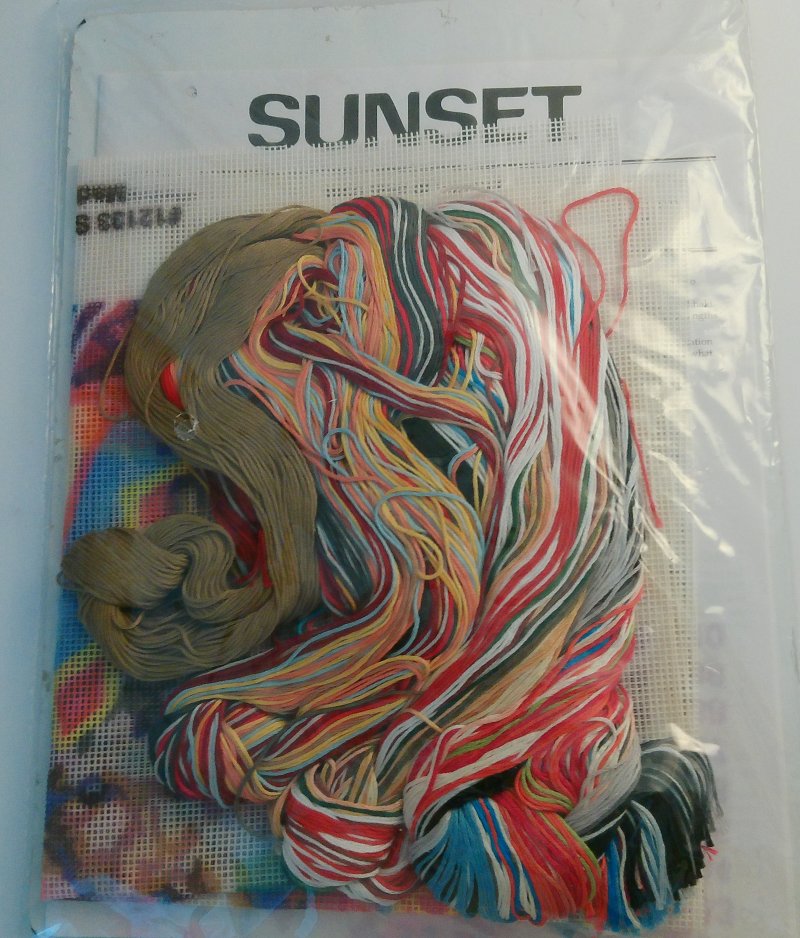 Image 1 of Spirit of the Wolf Sunset Needlepoint Kit Cross Stitch Vintage Crafting Kit