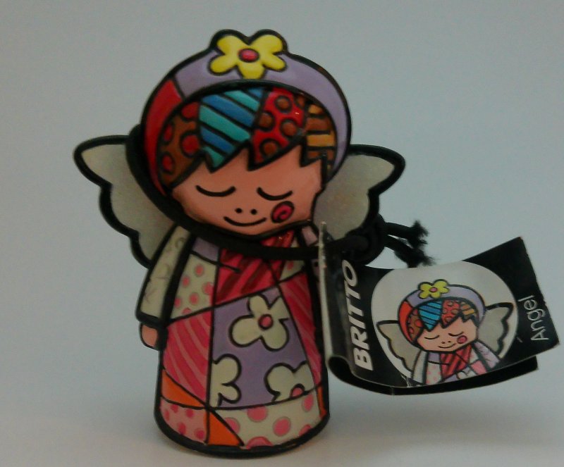 Image 1 of Romero Britto Faith Mini Angel Girl Figurine Colorful Miniature Angel 2.25