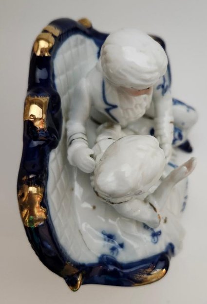 Image 2 of Ardco Victorian Lady being Courted by Italian Blue Boy Man on Love Seat Vintage