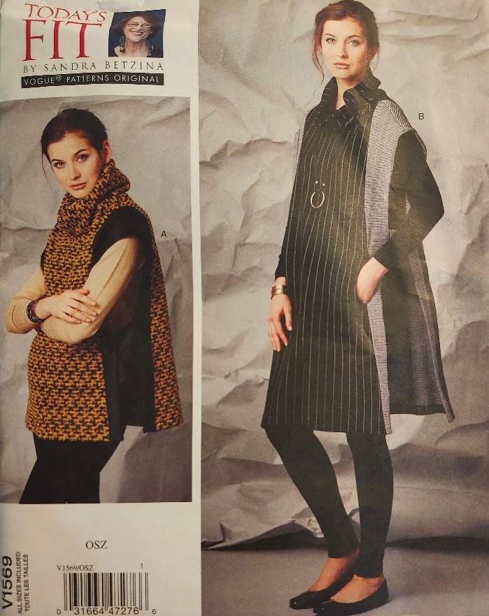 Today's Fit Sandra Betzina Vogue Sewing Pattern Womens 1569 All Sizes Tabard