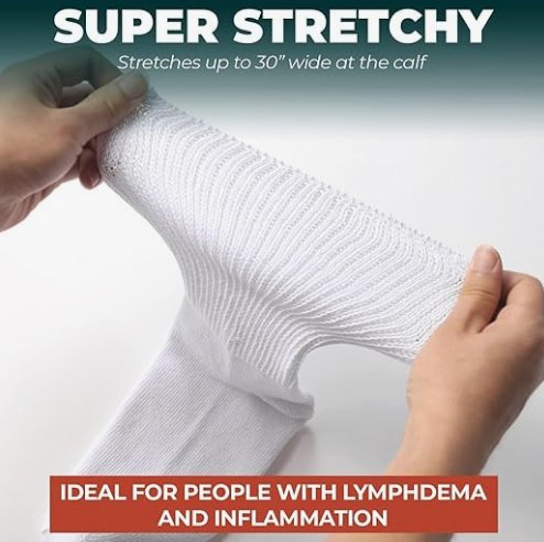 Image 4 of Men Womens Fortivo Super Wide Stretchable White Unisex Socks For Swollen Feet OS