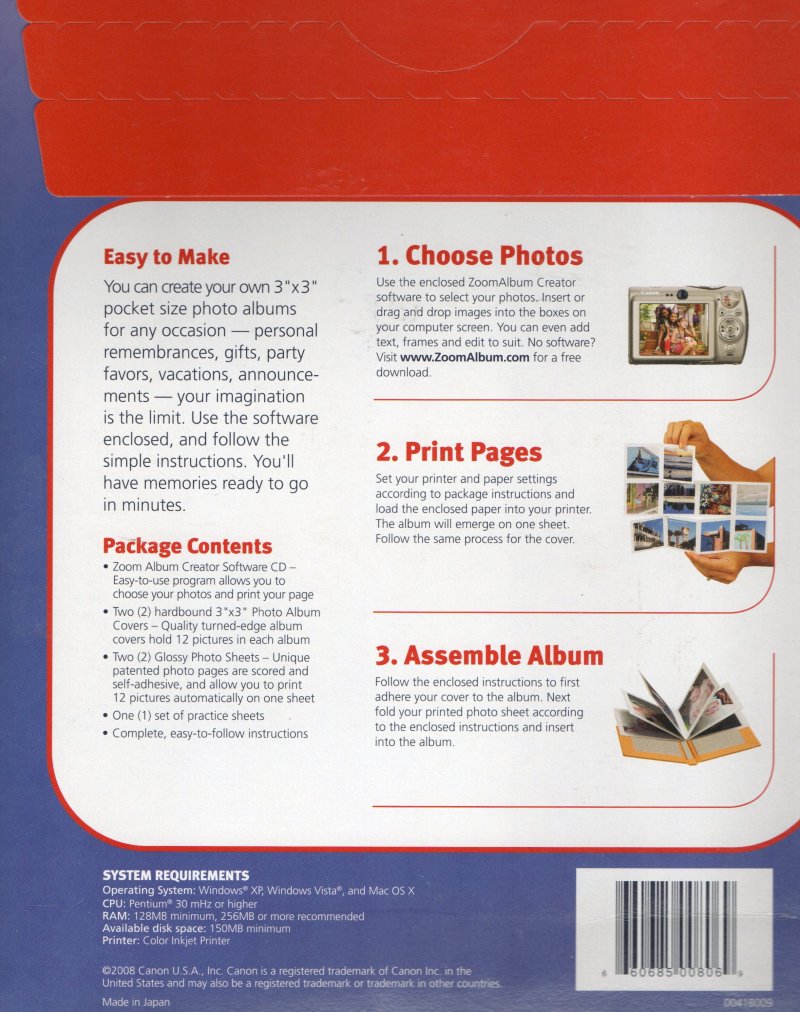 Image 1 of Canon Pocket Photo Album Kit 3