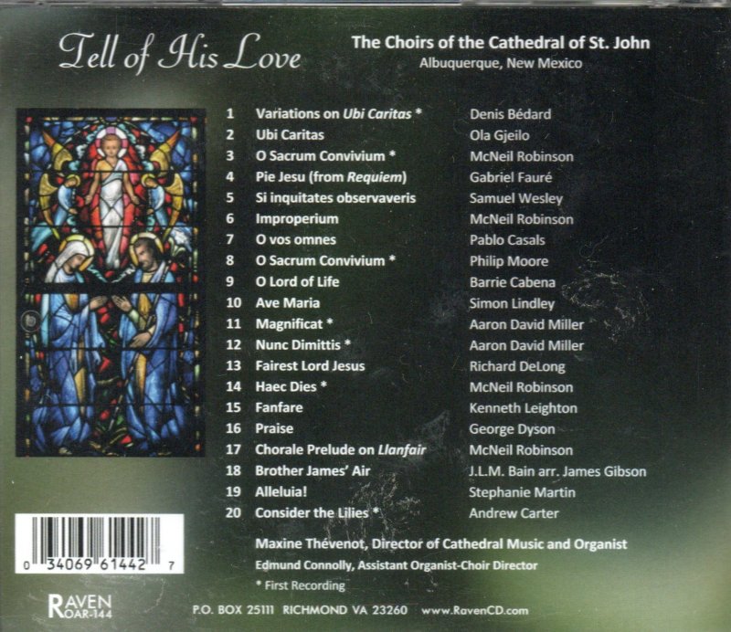Image 1 of Tell of His Love CD The Choirs of the Cathedral of St. John Music Albuquerque NM