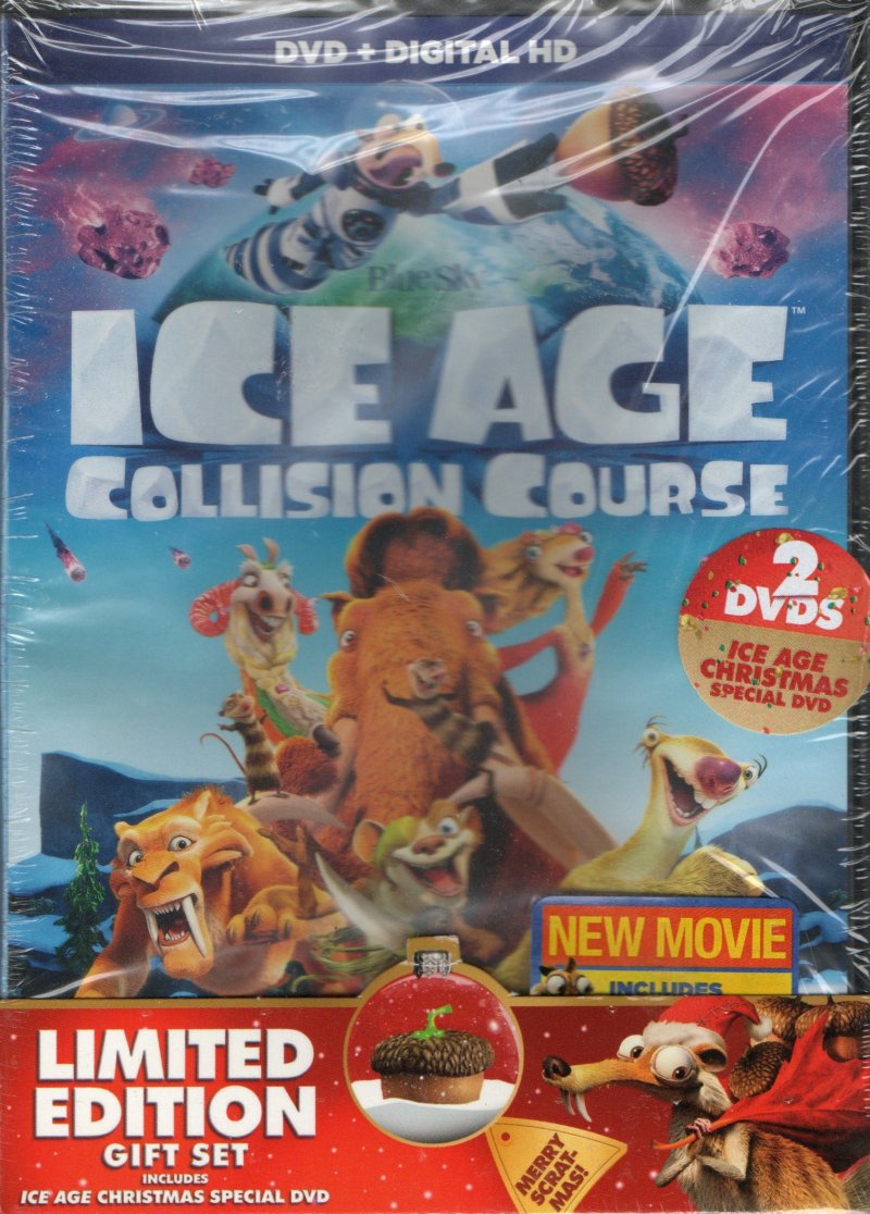 Blue Sky Ice Age Collision Course and Limited Edition Christmas Movie on 2 DVD