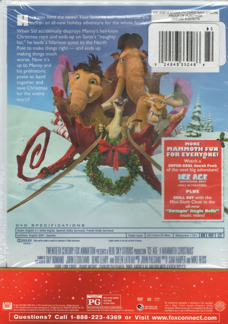 Image 1 of Blue Sky Ice Age Collision Course and Limited Edition Christmas Movie on 2 DVD