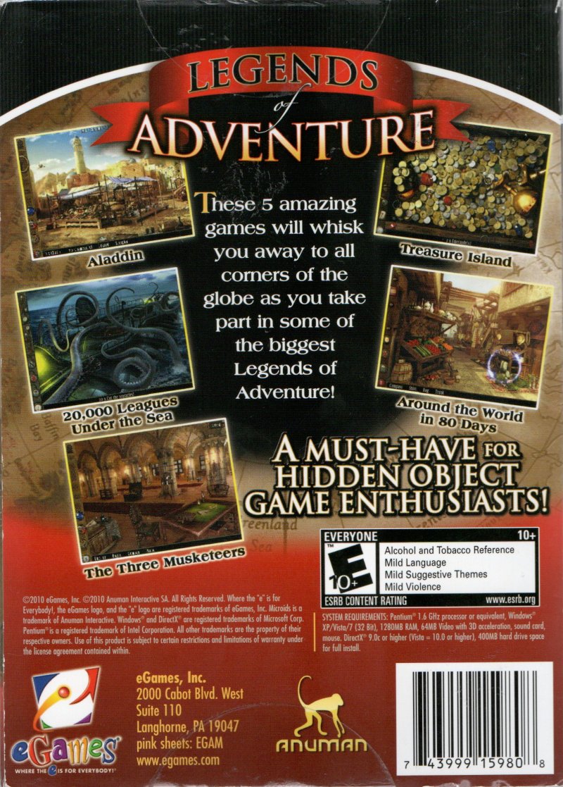 Image 1 of Premium Video Games Legends of Adventure 5 Timeless Aladdin Musketeers Leagues