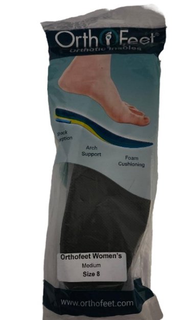 Orthofeet Diabetic Insoles for Women Sz 8 Medium Black Teal Orthotic Insoles
