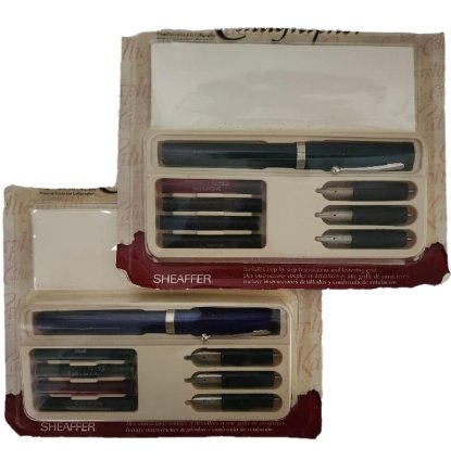 Sheaffer Calligraphy Fountain Pen Set Drawing Kit with Nibs Cartridges Lot of 2