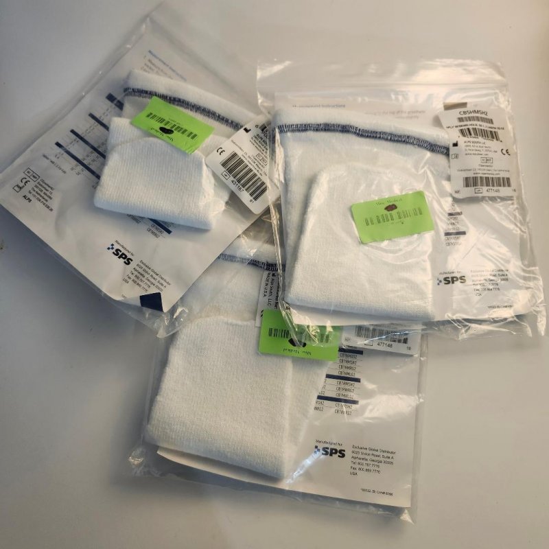 Image 1 of 5 Ply Prosthetic Socks CoolBlue w/ Sewn Hole Size 1 , 2 Length 10 to 14 Lot of 3
