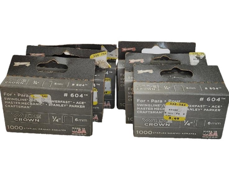 Lot Wide Crown Staples 1/4 6mm by Arrow Number 604 for Craftsman Parker Stanley