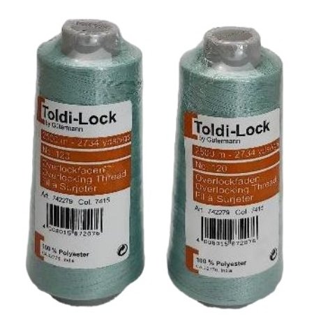 Toldi-Lock Toldi Cone Thread Sage Teal 7415 2734 Yds Polyester Overlook Machines