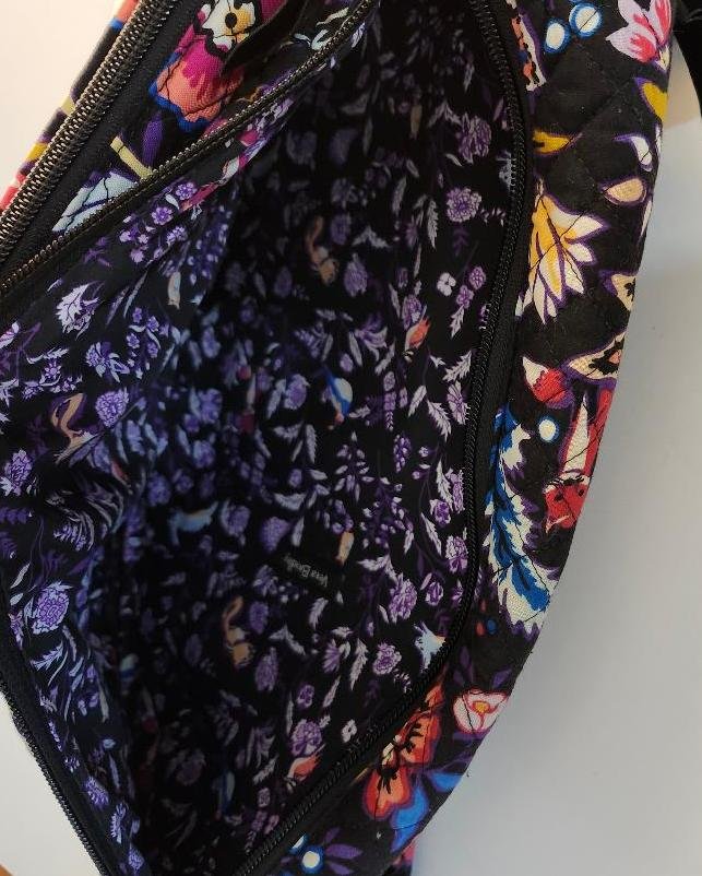 Image 4 of Vera Bradley Colorful Sling Womens Backpack Foxwood Quilt Cotton Floral Pattern