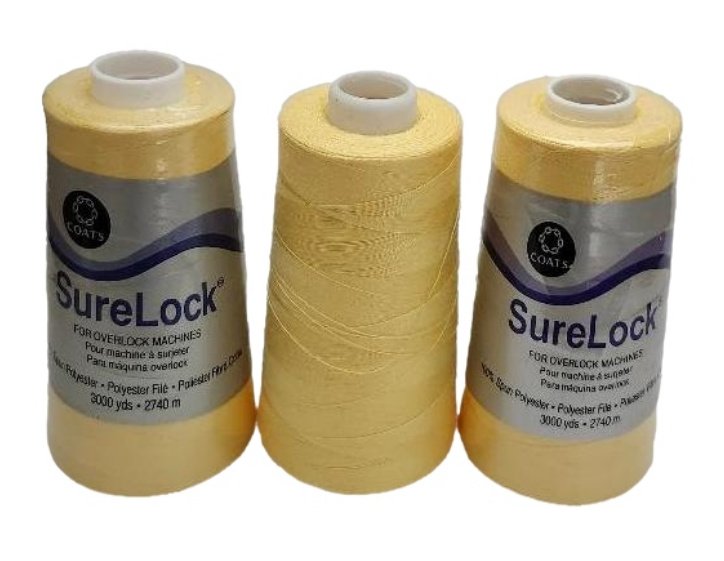SureLock Yellow Serging Thread 3000 Yards for Overlock Machines 7330 Lot of 3