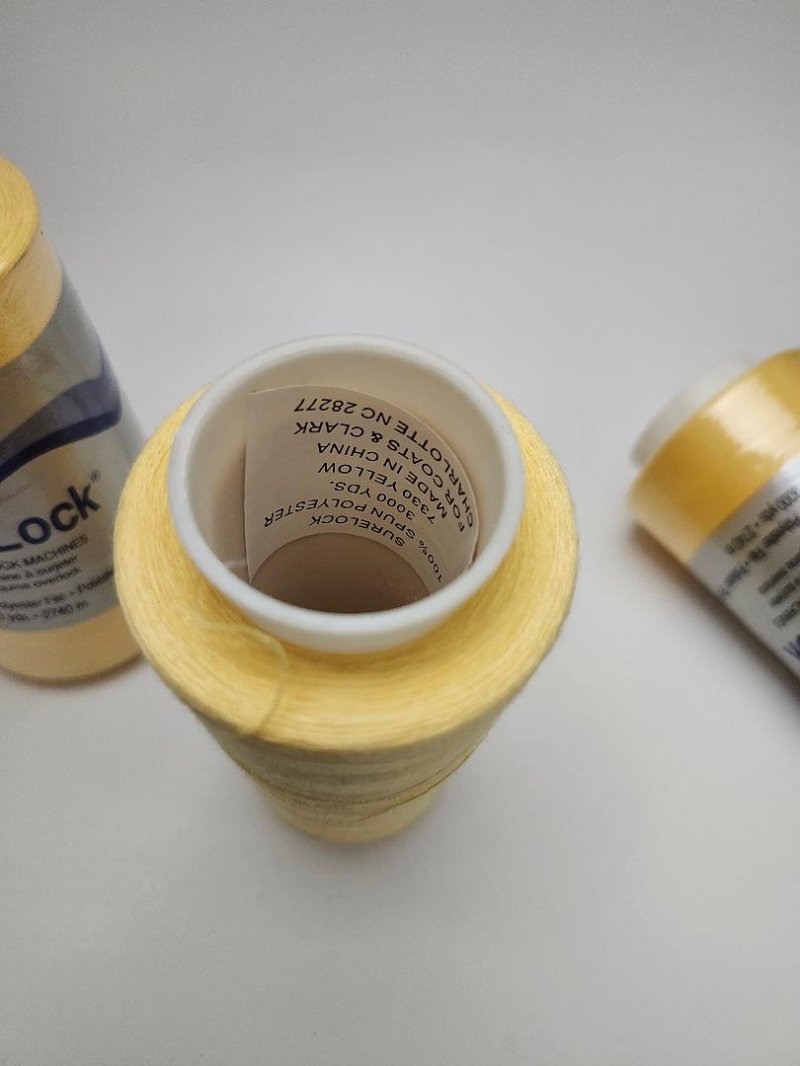 Image 1 of SureLock Yellow Serging Thread 3000 Yards for Overlock Machines 7330 Lot of 3