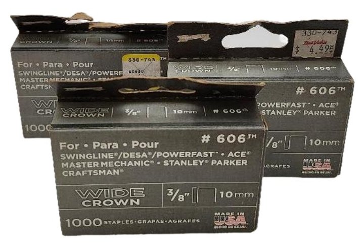 Lot Wide Crown Staples 3/8 10mm by Arrow Number 606 Craftsman Parker Stanley