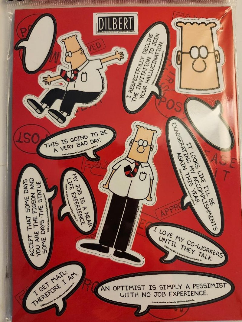 Image 2 of Dilbert Scott Adams Office Supplies Sticky Notes Refrigerator Magnets Funny Boss