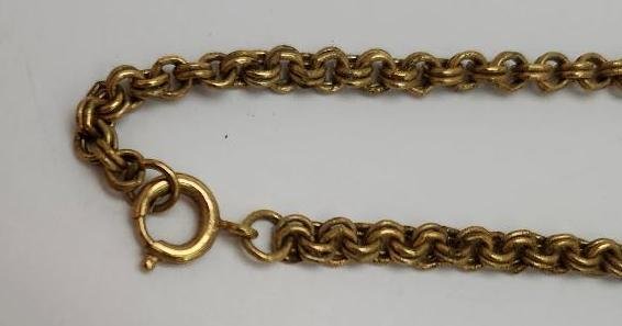 Image 3 of Ladies Vintage Maltese Pendant Medallion Gold Necklace 24 Inch Amber Rhinestones