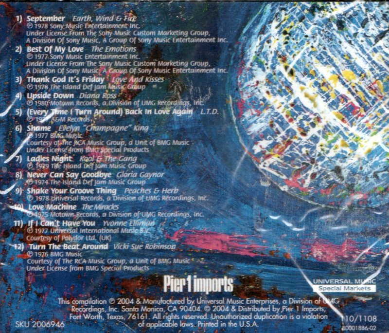 Image 1 of Oldies Disco Music CD Groovy Hit Songs Dancing the Night Away Pier 1 Imports