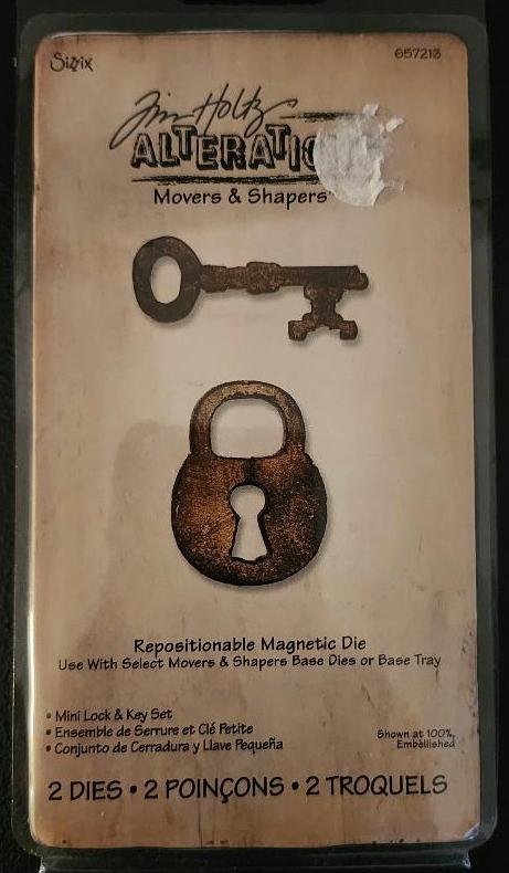 Jim Holtz Alterations Movers Shapers Mini Lock Key Set Scrapbooking Paper Crafts