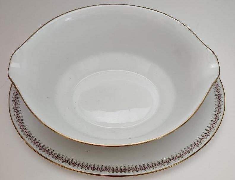 Image 2 of Retired Noritake Nina 6667 Gravy Boat with Underplate Attached Vintage