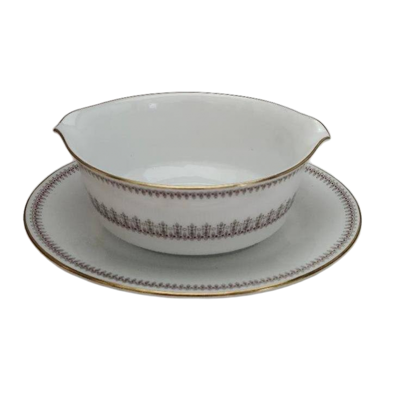 Retired Noritake Nina 6667 Gravy Boat with Underplate Attached Vintage